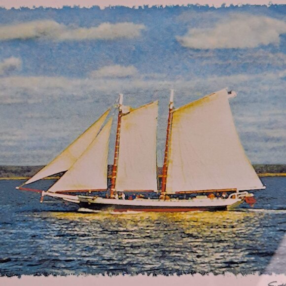 "White Sails" Print White Frame Signed by Artist Scott Griswold - Picture 2 of 7